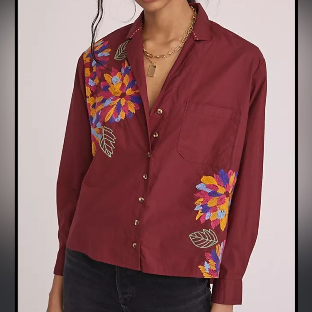 Maeve Embroidered Button Down - Picture 9 of 9